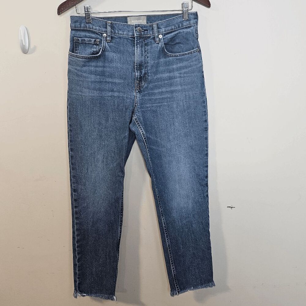 Everlane Cheeky Jean Cropped Jeans with raw hem Womens Blue Size 28